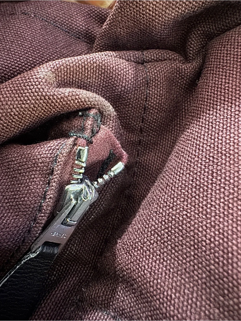 Hermes Black and Deep Brown Canvas Tote Briefcase